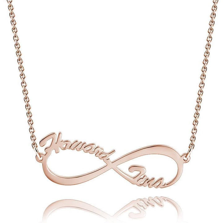 Infinity Name Necklace Personalized Double Name Necklace - 925 Sterling Silver