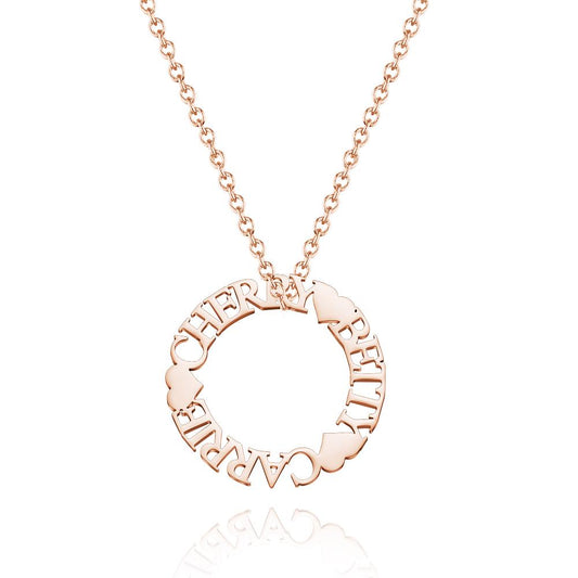 Custom Name Circle Necklace Personalized Elegant Round Necklace Jewelry Gifts