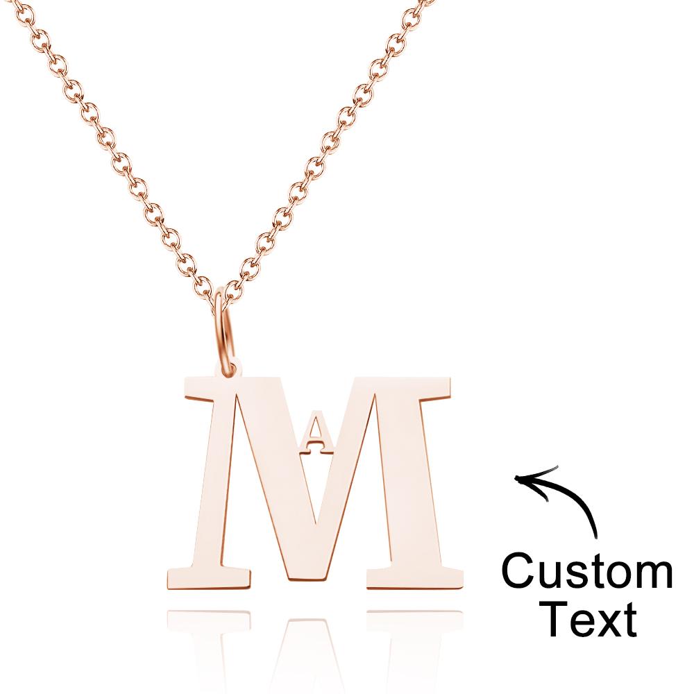 Custom Engraved Necklace Simple Letter Unique Gifts