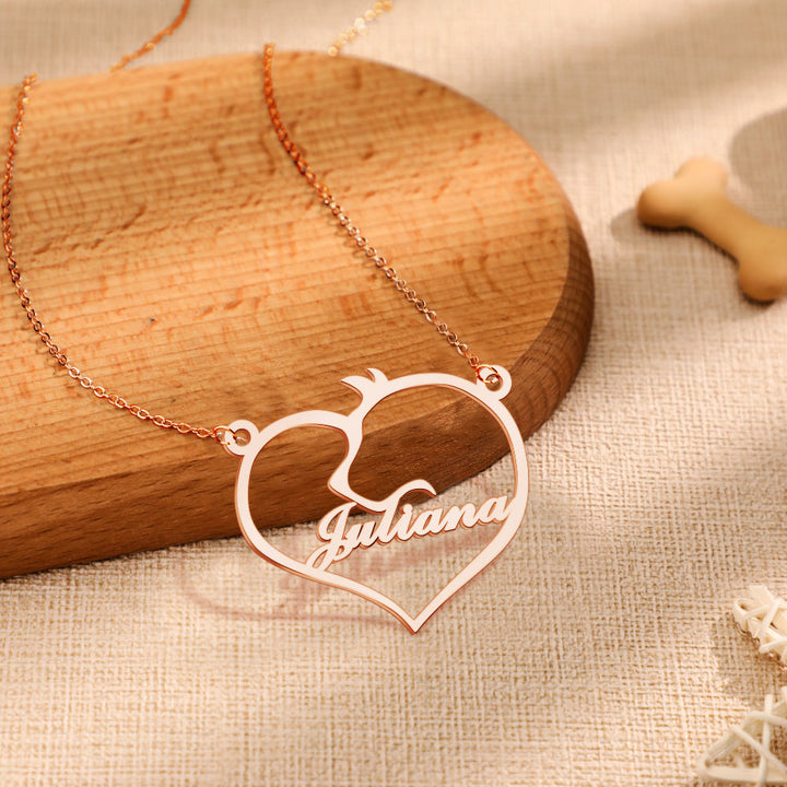 Personalized Name Heart Pet Memorial Necklace Memorial Gift for Her