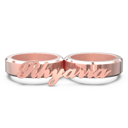 Engravable Double Fingers Ring Two Fingers Ring