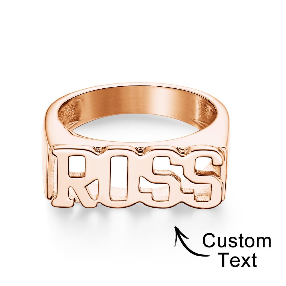 Custom Name Ring, Personalized Block Name Ring, Name Ring, Engraved Name Ring For Men and Women