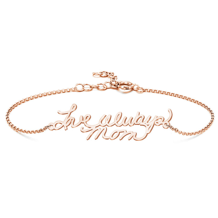 Personalized Photo Handwriting Bracelet Memorial Custom Keepsake Gift for Mom Girlfriend Family