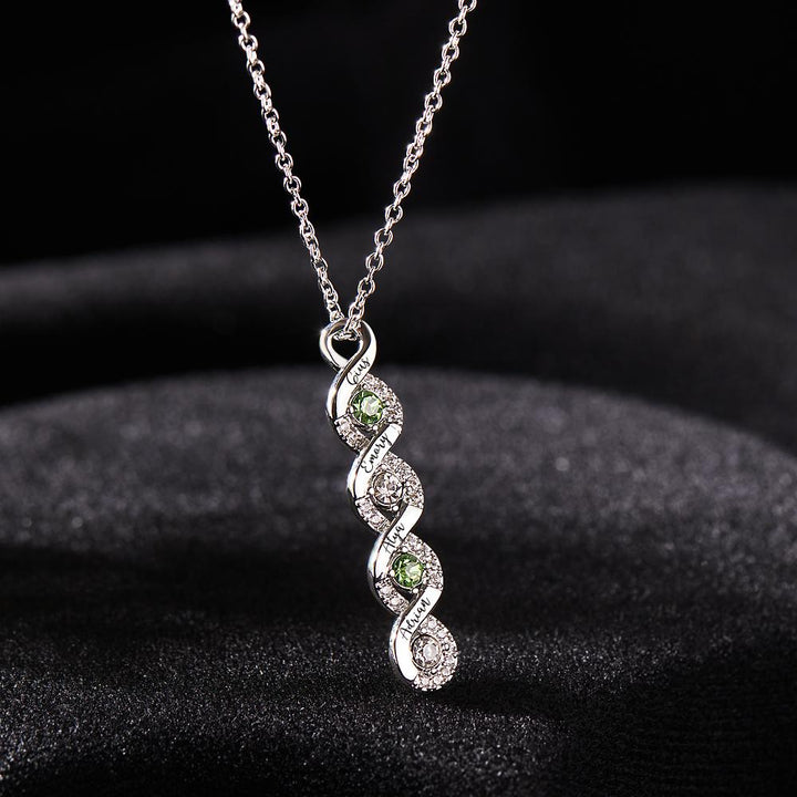 Custom Engraved Birthstone Necklace Infinity Creative Gifts