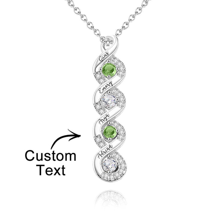 Custom Engraved Birthstone Necklace Infinity Creative Gifts
