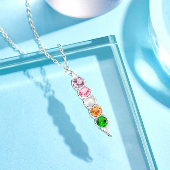 Peas in a Pod Birthstone Necklace Stylish Pendant Gifts for Her