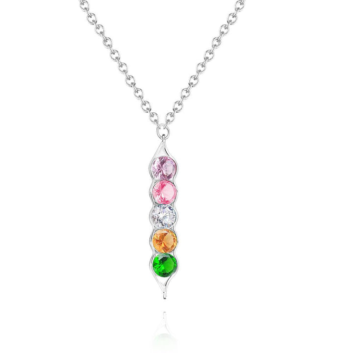 Peas in a Pod Birthstone Necklace Stylish Pendant Gifts for Her