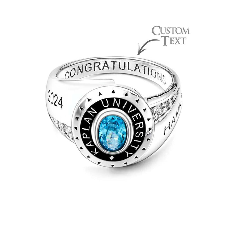 Personalized Birthstone Graduation Ring Graduation Gift for Class of 2024 Graduates