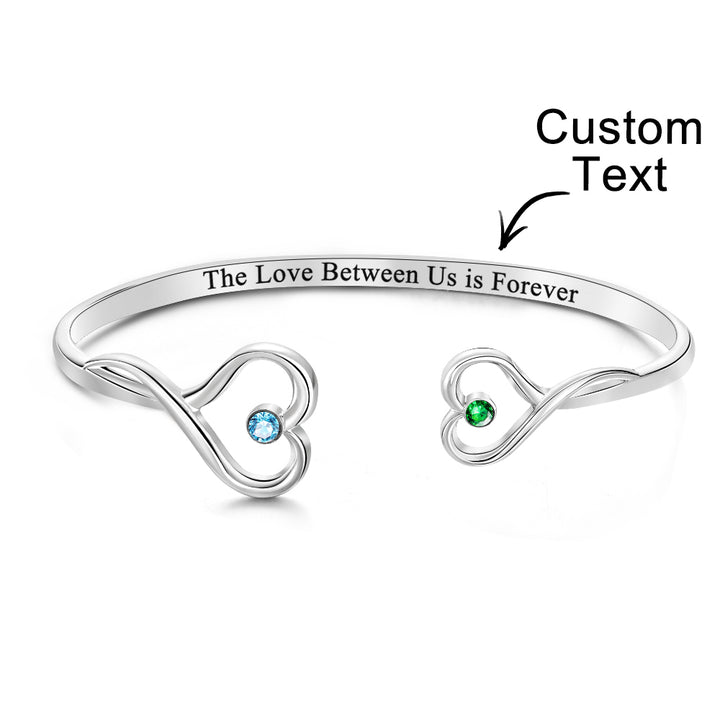 Custom Double Birthstone Mother & Daughter Bracelet Romantic Couple Gift