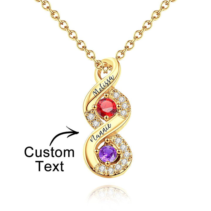 Custom Engraved Birthstone Necklace Infinity Creative Gifts