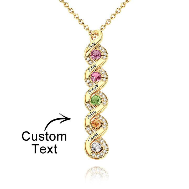 Custom Engraved Birthstone Necklace Infinity Creative Gifts