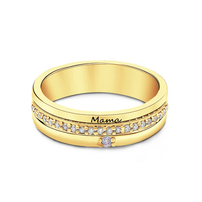 Personalized Birthstones Ring with Engraved Text Ring Jewelry Anniversary Birthday Gift for Her