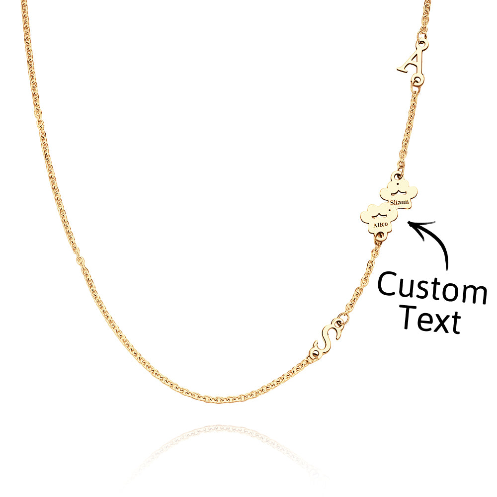 Custom Engraved Animal Paw Shape Initial Necklace – Unique Wedding Gift