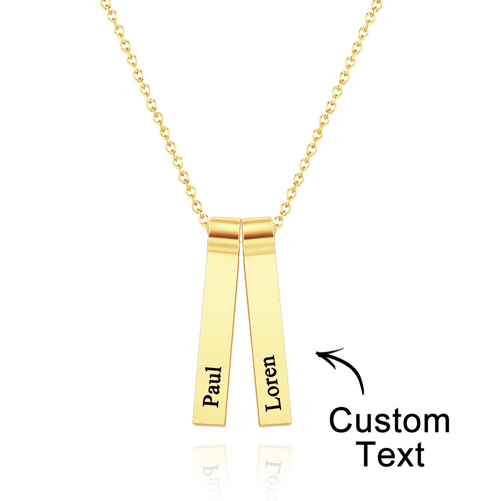 Custom Engraved Vertical 1-5 Names Necklace Stylish Personalized Pendant for Her