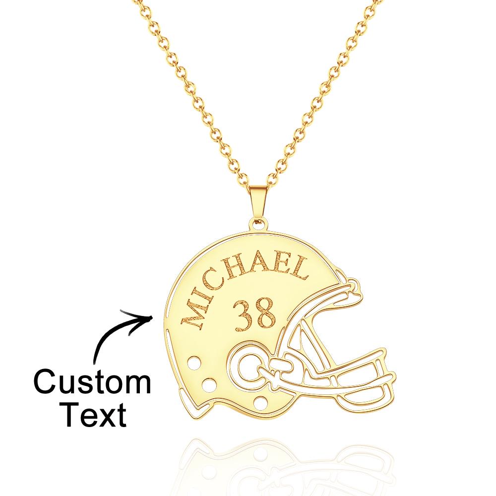 Custom Engraved Necklace Football Sports Helmet Gifts