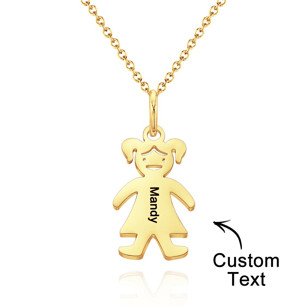 Custom Name Engraved Necklace Child Creative Gifts