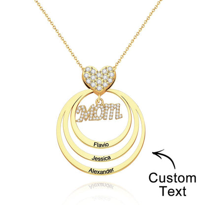 Custom Engraved Necklace Simple Circularity Family Gifts