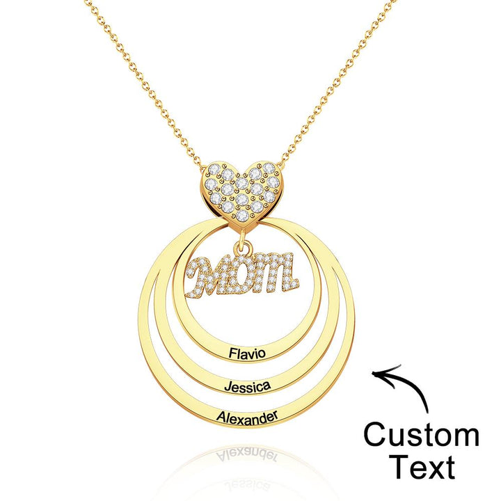 Custom Engraved Necklace Simple Circularity Family Gifts