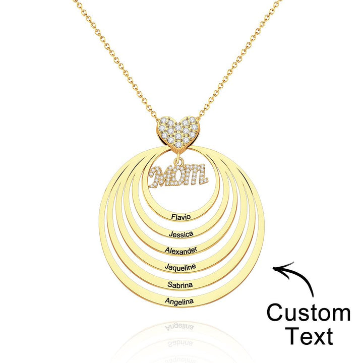 Custom Engraved Necklace Simple Circularity Family Gifts