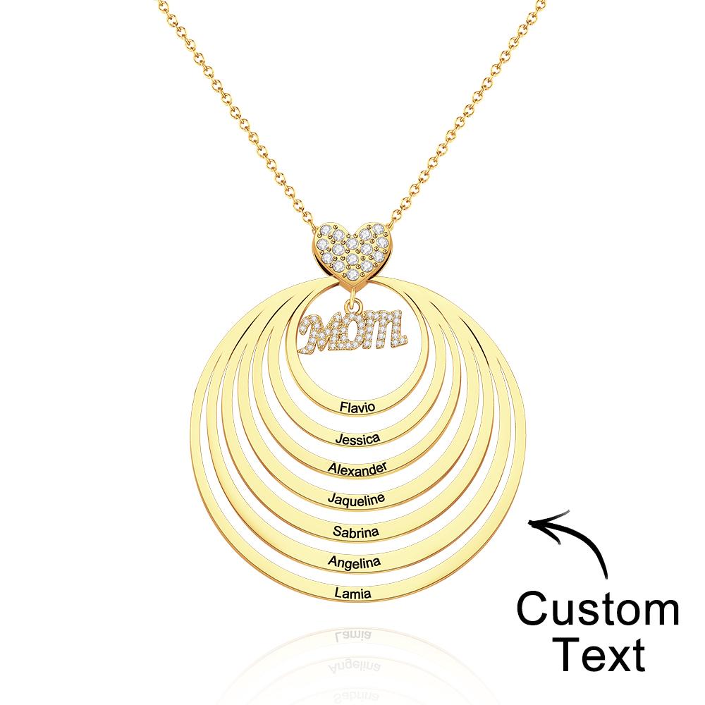 Custom Engraved Necklace Simple Circularity Family Gifts
