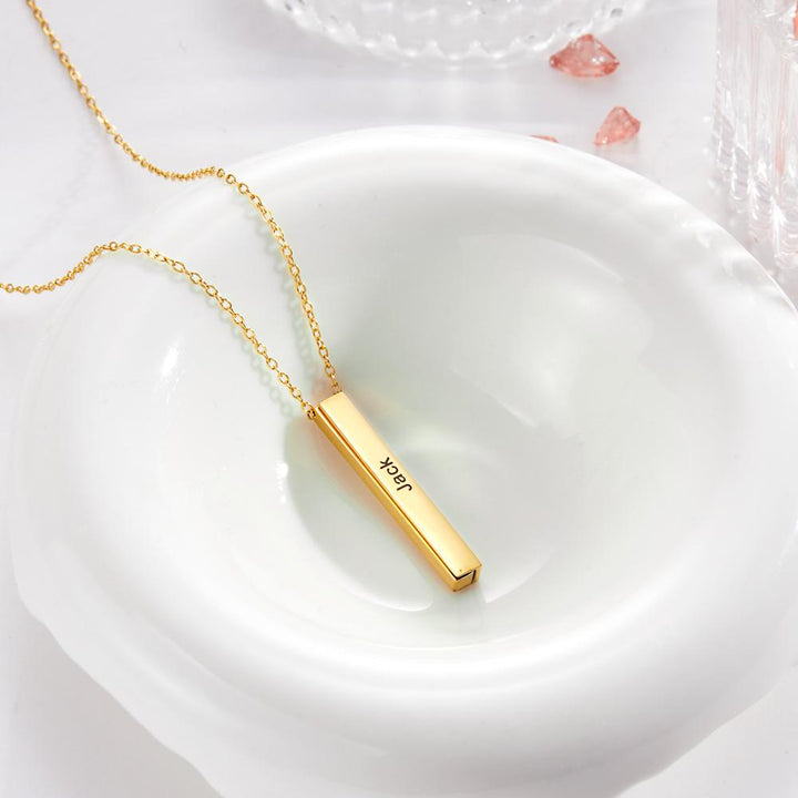 Custom Engraved Necklace Folded Bar Necklaces Unique Gift for Women