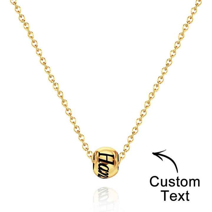 Custom Engraved Necklace Optional Bead Necklace Unique Gift
