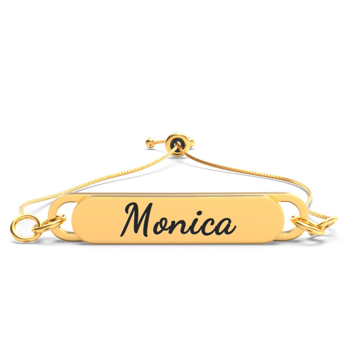 Custom Engraved Bar Bracelet - Length Adjustable