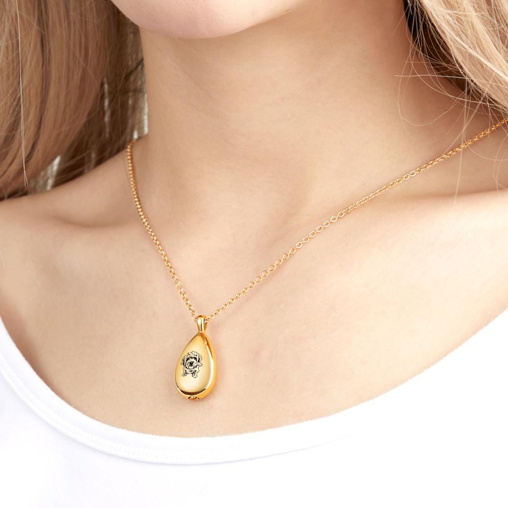 Custom Photo Necklace Shadow Carving Ashes Pendant Commemorate Gifts