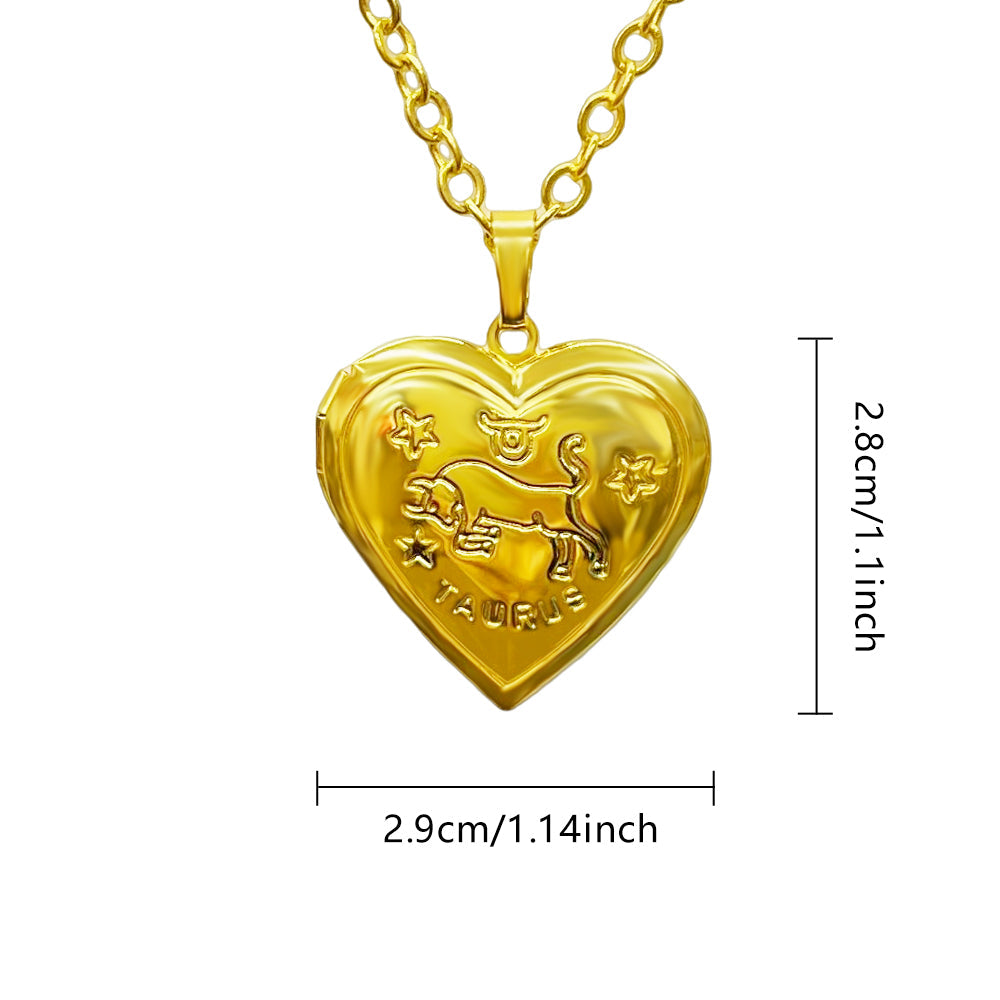 Personalized Constellations Heart Locket Necklace
