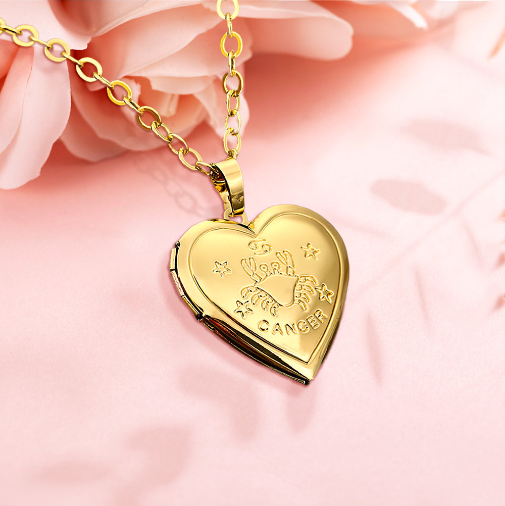 Personalized Constellations Heart Locket Necklace