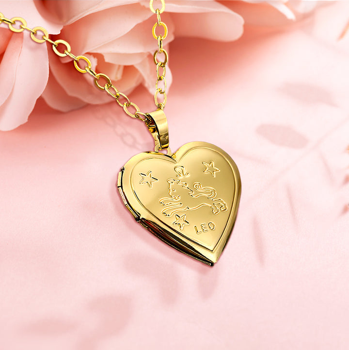Personalized Constellations Heart Locket Necklace
