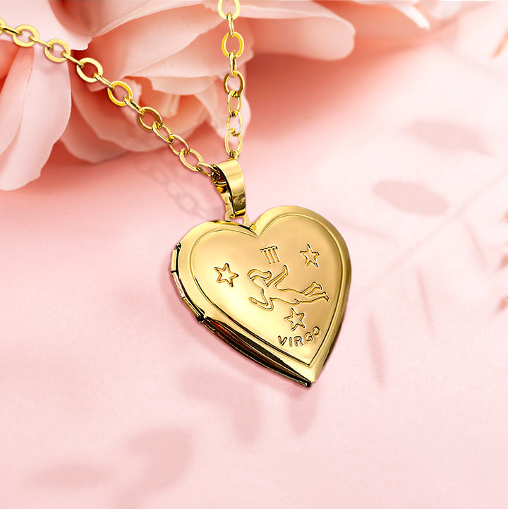 Personalized Constellations Heart Locket Necklace