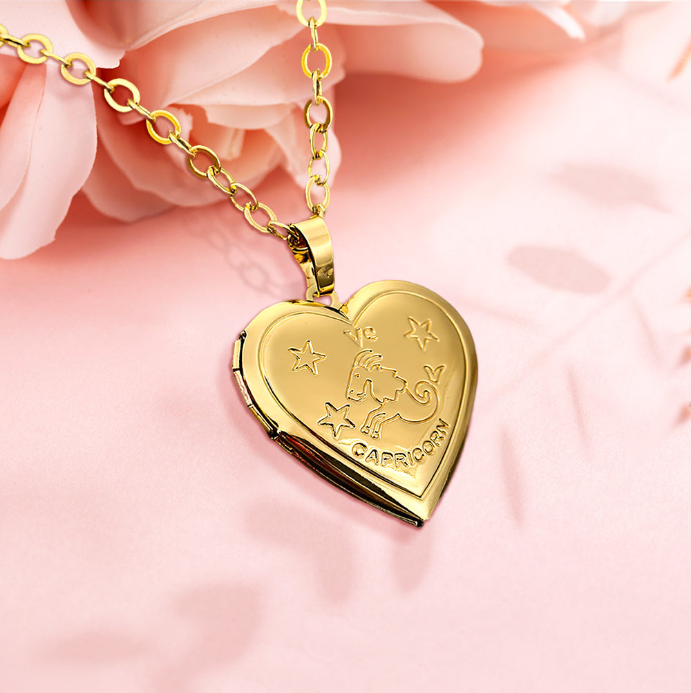 Personalized Constellations Heart Locket Necklace