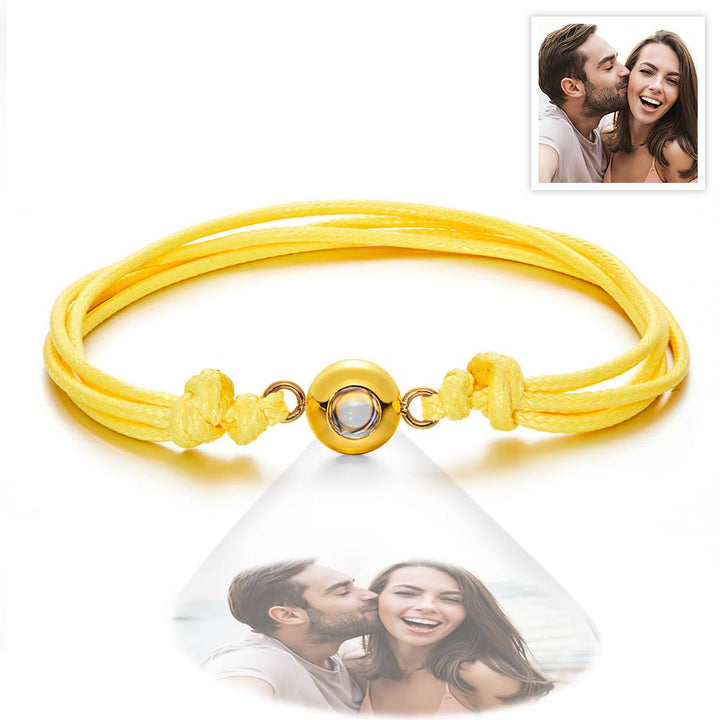Custom Projection Photo Bracelet Weave Style Colorful Couple Gifts