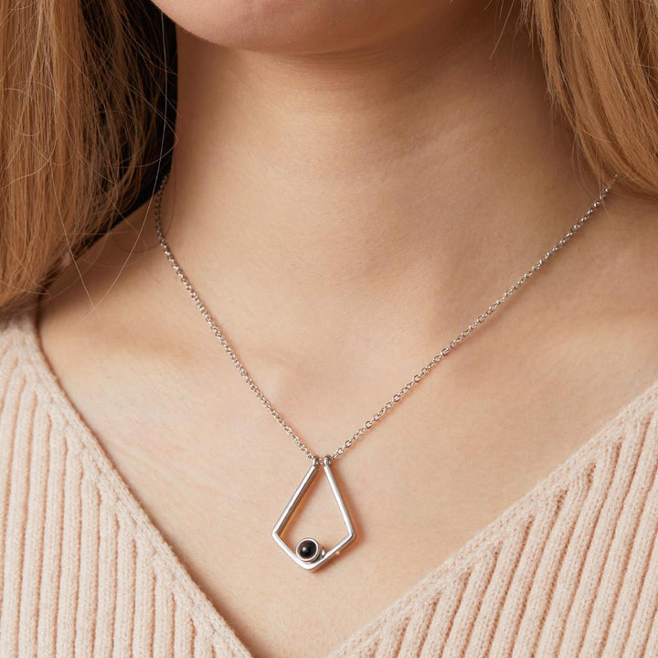 Photo Projection Necklace Custom Picture Polygon Memorial Necklace