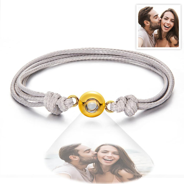 Custom Projection Photo Bracelet Weave Style Colorful Couple Gifts