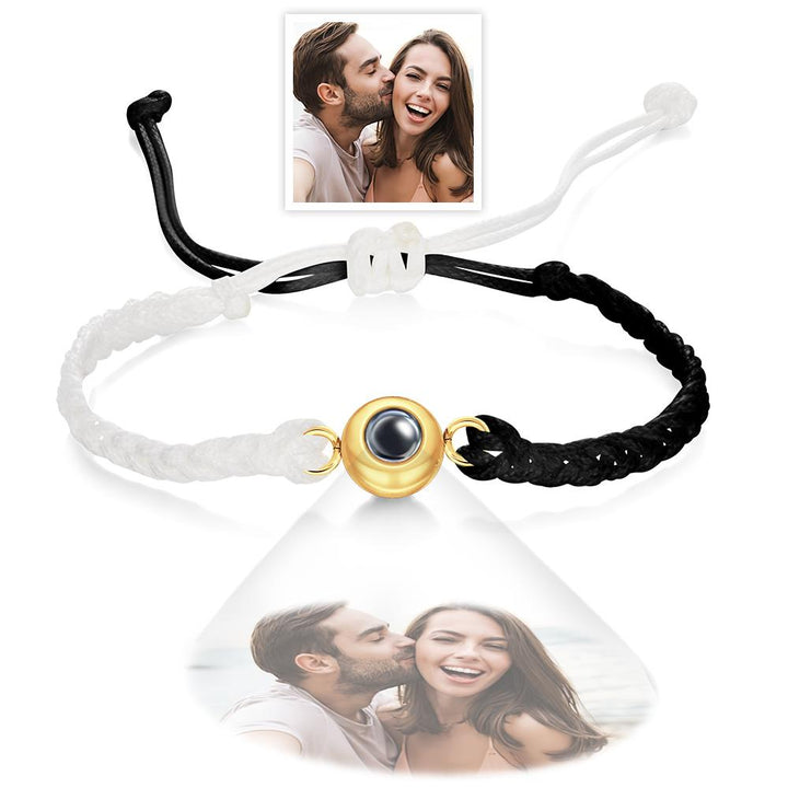 Custom Photo Projection Bracelet Black and White Colorblock Bracelet Creative Gift