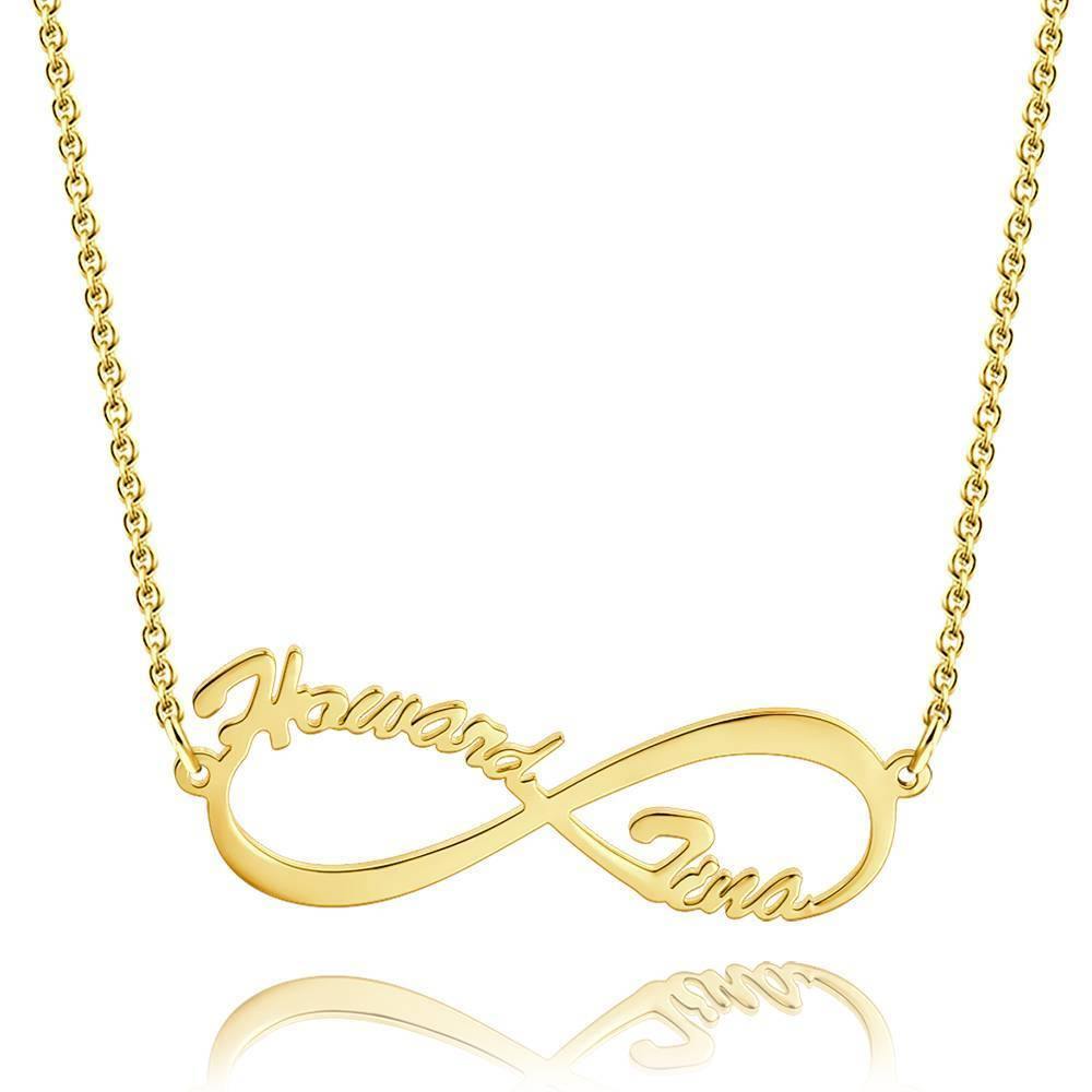 Infinity Name Necklace Personalized Double Name Necklace - 925 Sterling Silver