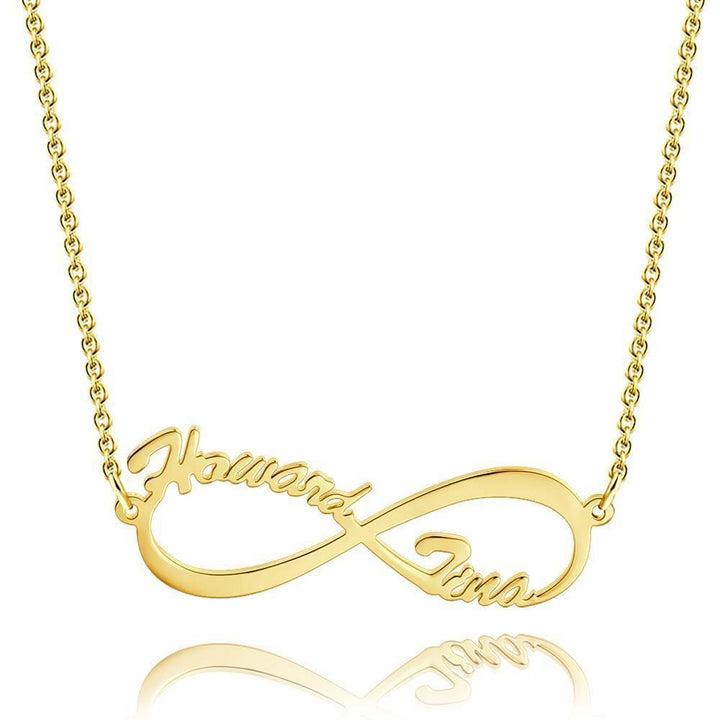 Infinity Name Necklace Personalized Double Name Necklace - 925 Sterling Silver
