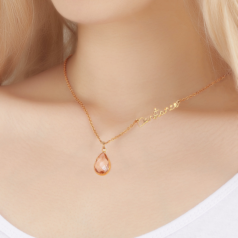 Personalized Birthstone Name Necklace Birthday Anniversary Gifts for Her
