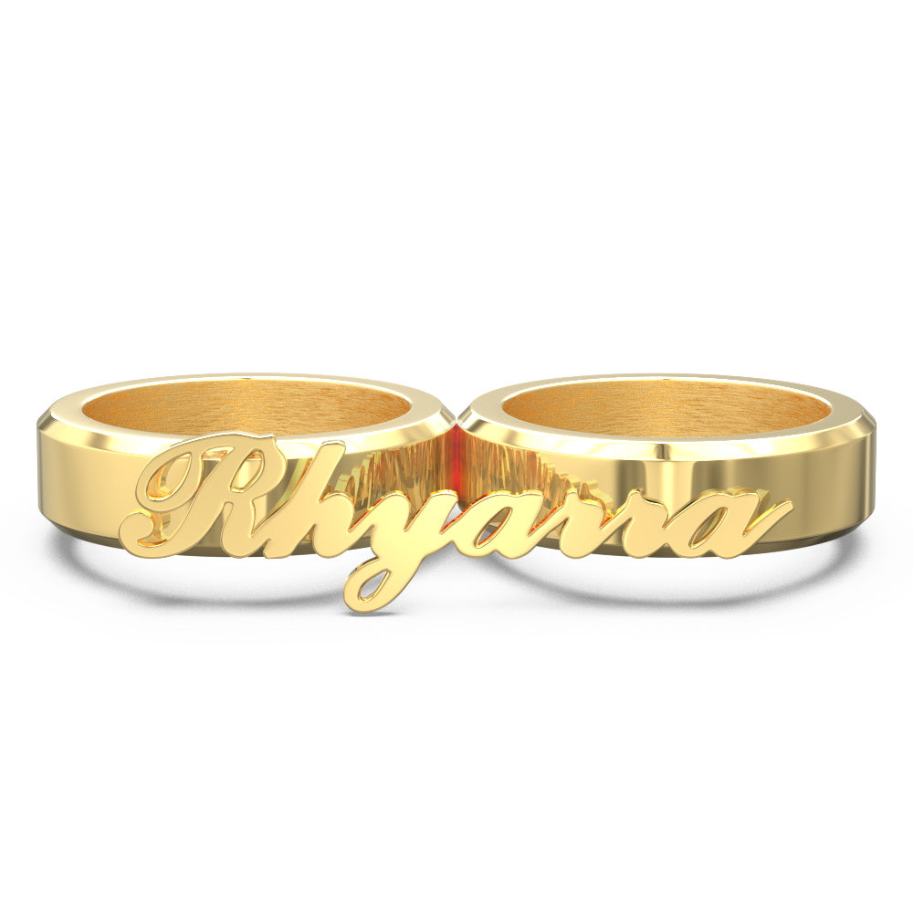 Engravable Double Fingers Ring Two Fingers Ring