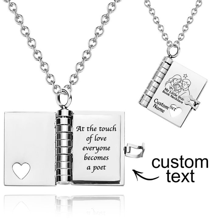 Personalized My Little Star Book Necklace – A Letter to My Daughter in a Locket, Adjustable Pendant with Message Inside, Meaningful Jewelry