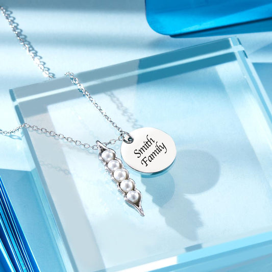 Peas In A Pod With Names Necklace Personalized Engraved Pendant Valentine's Day Gifts