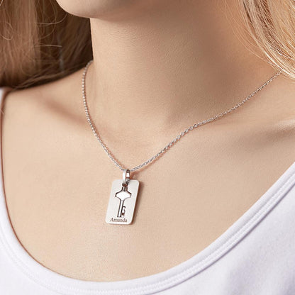 Custom Engraved Concentric Lock Bracelet Key Necklace Couple Gifts