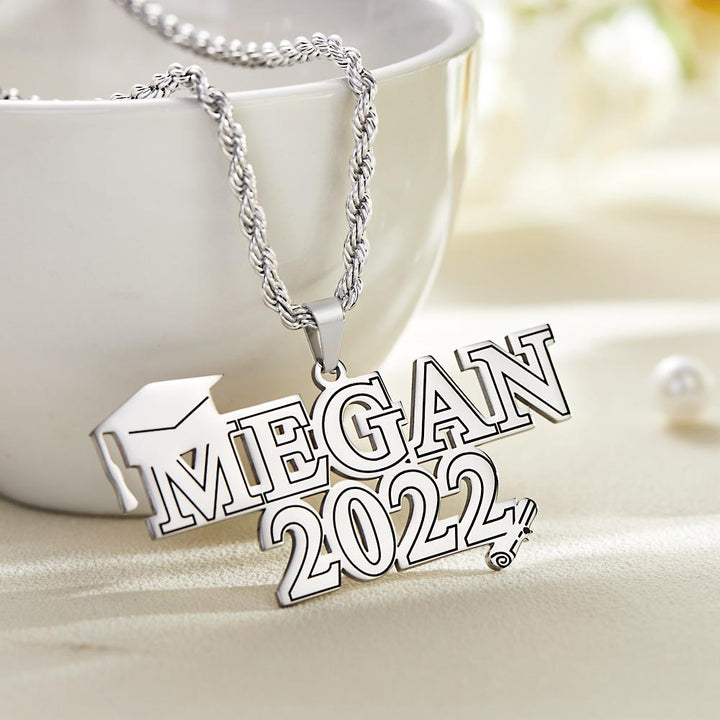 Custom Engraved Necklace Graduation Name Necklace Creative Graduation Gift