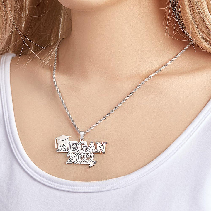 Custom Engraved Necklace Graduation Name Necklace Creative Graduation Gift