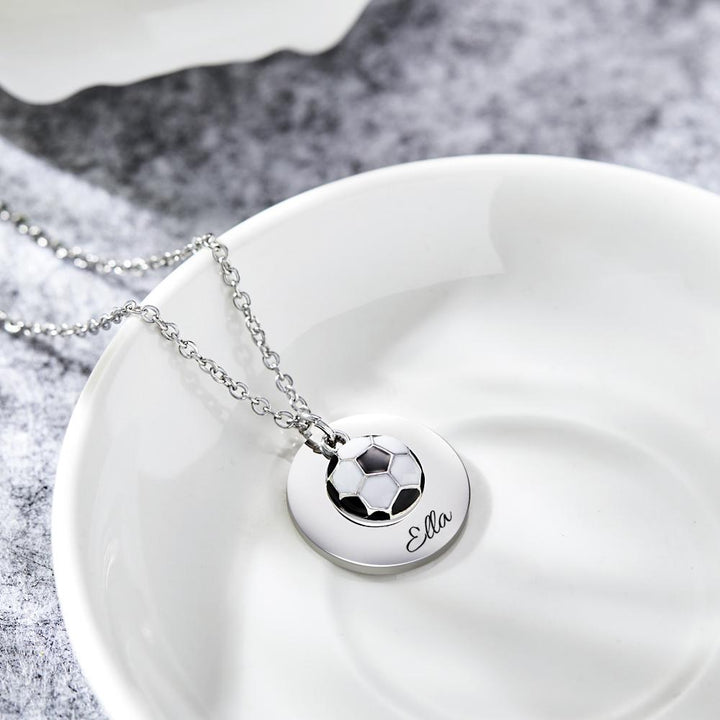 Custom Engraved Necklace Soccer Sport Creative Gifts