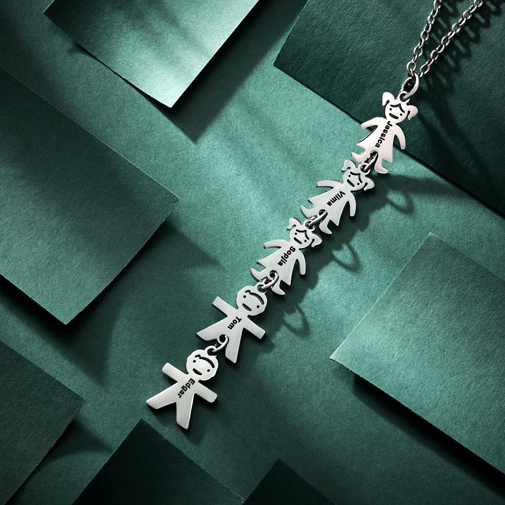 Custom Name Engraved Necklace Child Creative Gifts