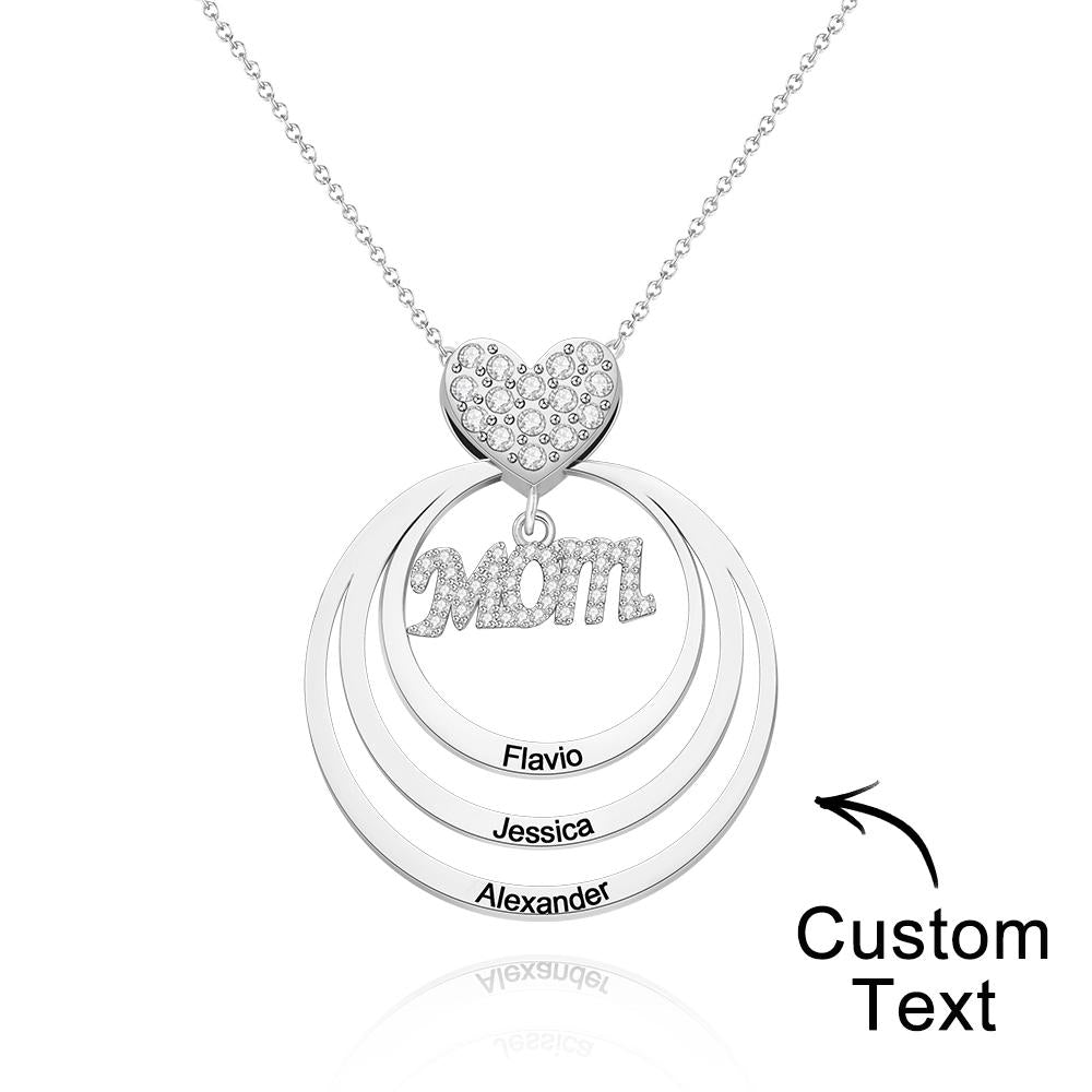 Custom Engraved Necklace Simple Circularity Family Gifts