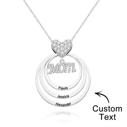 Custom Engraved Necklace Simple Circularity Family Gifts